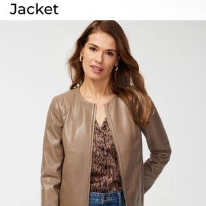 Chico’s Women's Tan Leather Jacket